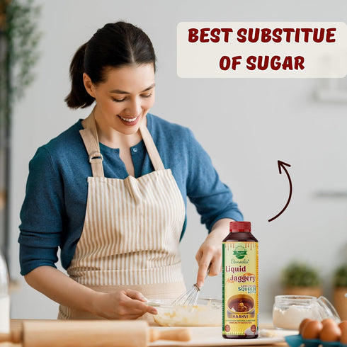 (700g/1.54 lb) Danodia Foods LIQUID JAGGERY SYRUP | Natural Sweetener from Sugarcane | No Preservatives | Rich