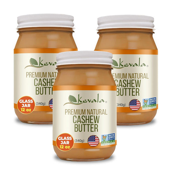 Kevala Cashew Butter - 3Pack, Spreadable Cream for Sandwiches with no Additives,