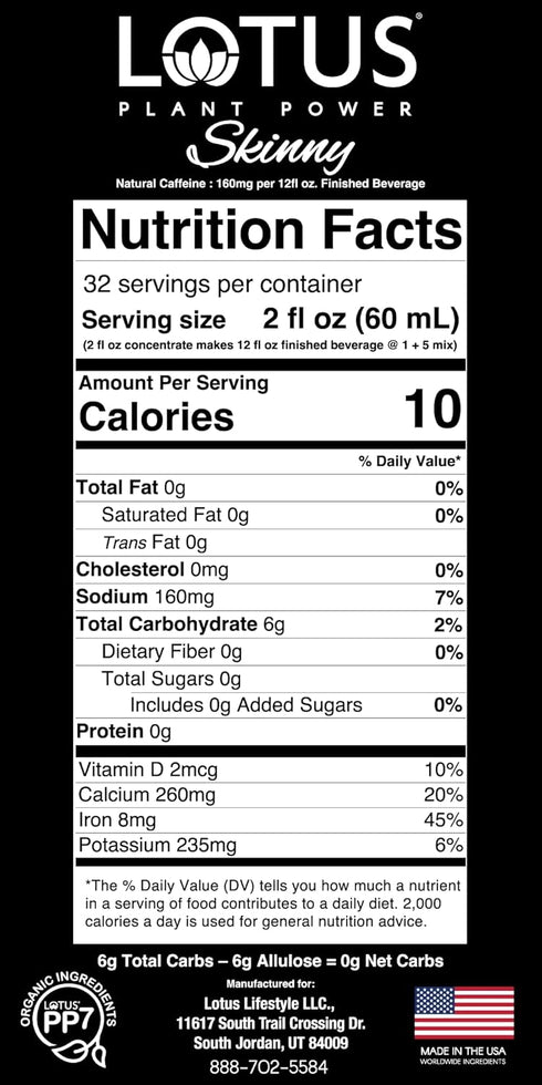 Lotus Plant Power 64 oz 1:5 Skinny Pink Lotus Plant Energy Drink Concentrate | Zero Sugar | fl | | Natural Caffeine