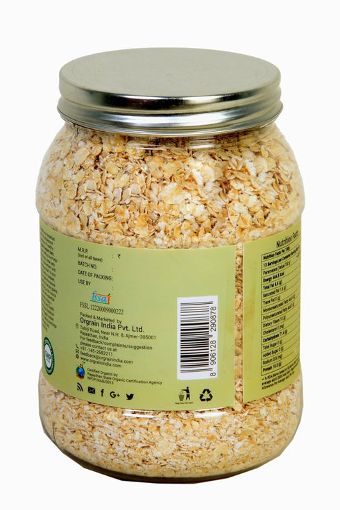 Orgrain India 17.6 oz, 100% Organic Instant Oats, Gluten Free Quick White Oats For Weight Loss|High Fiber Protein Rich