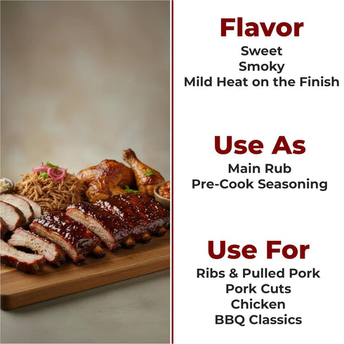 Hotty Totty BBQ Crew Hotty Totty Rib Rub & BBQ Seasoning (Rib Rub) Sweet & Smoky Blend with a Touch of Heat for Ribs