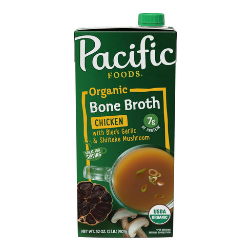 Pacific Foods, Broth Bone Chicken Black Garlic Shiitake Organic, 32 Ounce