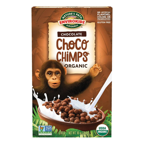 EnviroKidz Organic Choco Chimps Cereal, 10 oz (Pack of 1), Chocolate, Gluten