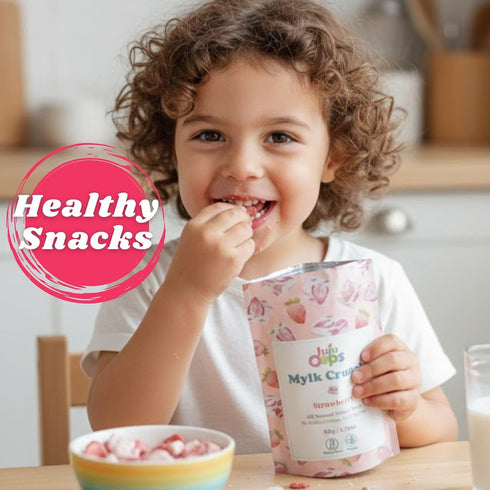 (3-Pack, 1.76 oz Juju-Oops Freeze-Dried Strawberry Mylk Crunch Vegan Soy Milk Fruit Bites with Real Fruit Pieces |