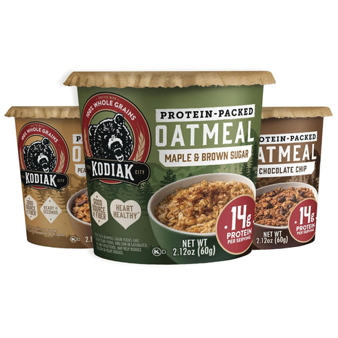 Kodiak Cakes Instant Oatmeal Cup Variety Pack: Peanut Butter Chocolate Chip, Maple
