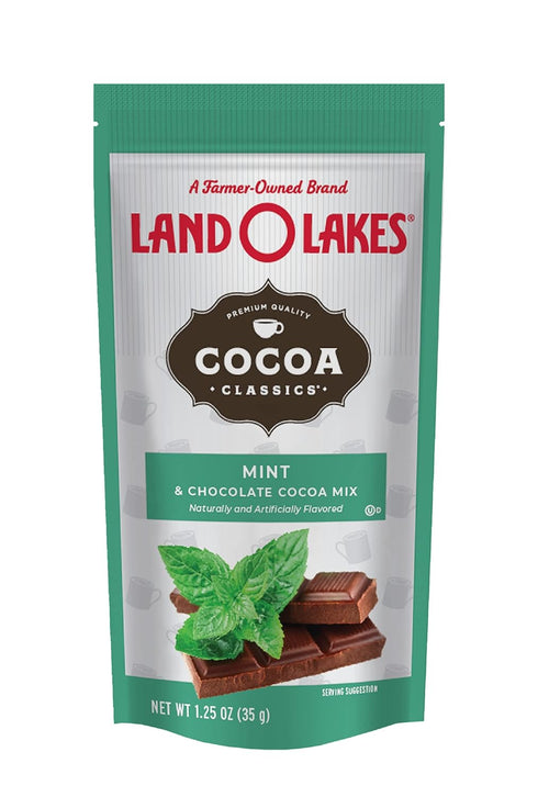 COCOA CLASSICS Land O Lakes , Mint & Chocolate Hot Cocoa Mix, 1.25-Ounce Packets