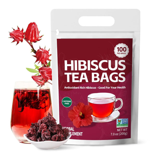 100% Pure Premium Hibiscus Tea Organic Dried Hibiscus Flower Support Heart Health/Liver