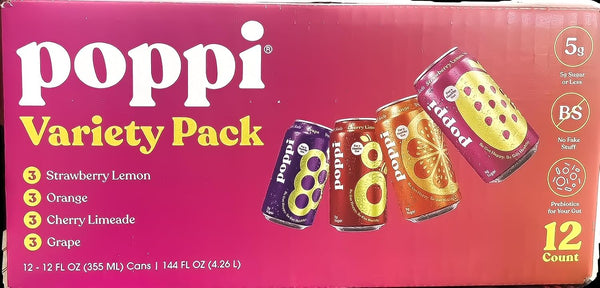 poppi Variety Pack Prebiotic Soda 12pk, 12 FZ