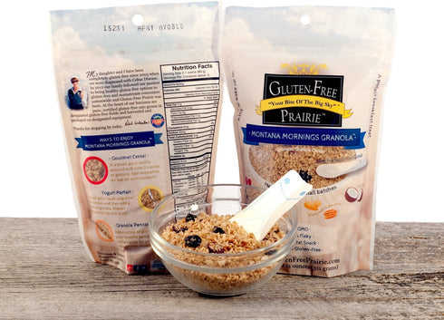 11 (Pack 2) Gluten-Free Prairie Montana Mornings Granola, Certified Gluten Free Purity Protocol, Non-GMO, Vegan, Ounces