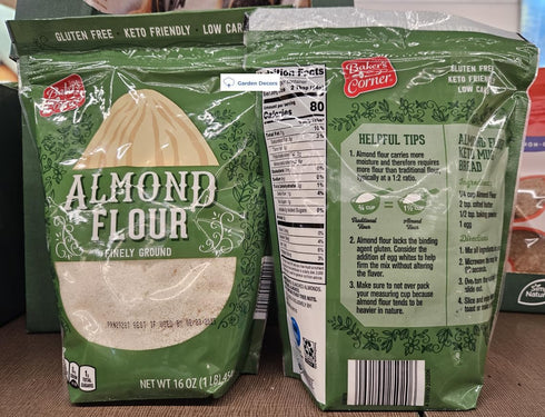 Generic 16oz 454g Bakers Corner Almond Flour Finely Ground Gluten Free (Two Bags)