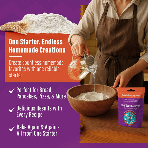 12g MY RUSTIC ROOTS San Francisco Sourdough Starter Culture All Natural & Organic Sourdough Bread Starter - Beginner
