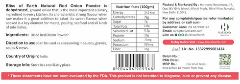 BLISS OF EARTH 1 Kg Natural Red Onion Powder