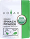 KOYAH Organic Spinach Powder - Equivalent to 30 Cups Fresh, Freeze-Dried Whole-Leaf Powder