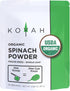 KOYAH Organic Spinach Powder - Equivalent to 30 Cups Fresh, Freeze-Dried Whole-Leaf Powder