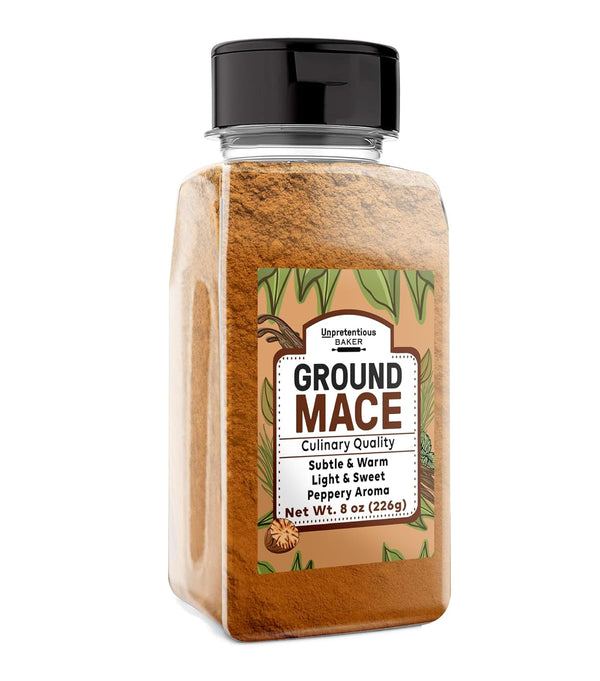 Unpretentious Ground Mace, 8 oz, Warm Spice for Curries & Desserts, Aromatic Flavor