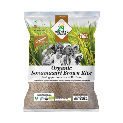 24 Mantra Organic Organic Brown Sonamasoori Rice - 10 Lbs