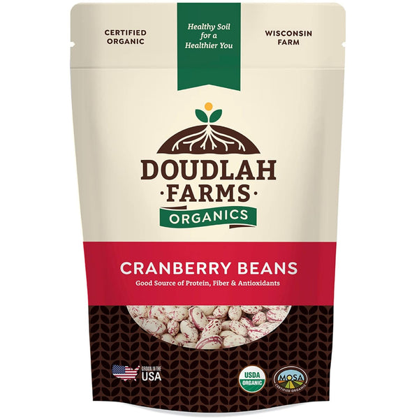 Organic Dried Cranberry Beans 1 lb - Non-GMO, USDA Organic, Farmed From