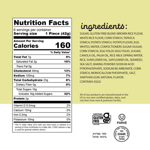 8.8 oz (6pk) Katz Gluten Free Vanilla Creme Cakes. Snack Cake, Free of Dairy, Soy, Tree Nuts, and Peanuts, Kosher