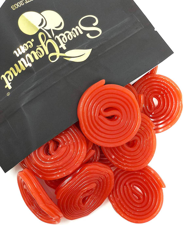 Italian Strawberry Licorice Wheels, Bulk Candy, Natural Colors and Flavors, GMO Free, 2 Pounds