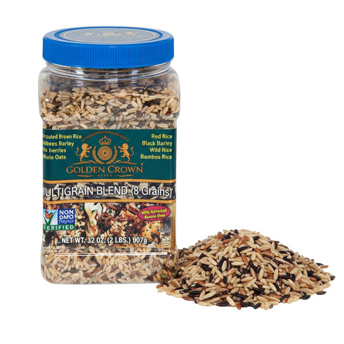 Golden Crown Wild Rice Blend - 8-in-1 Multigrain Blend w/Red, Black Barley,