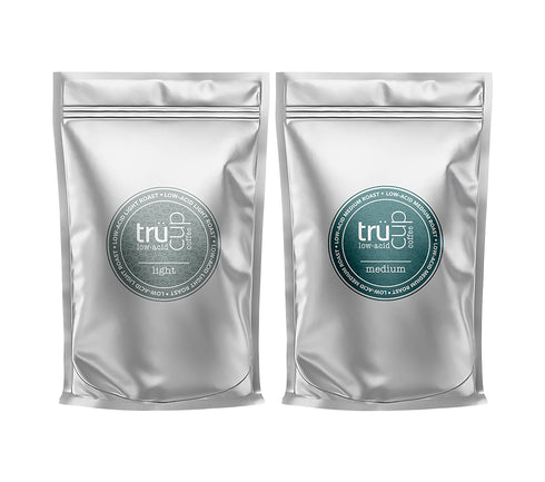 Truecup Low Acid Light and Medium Roast Coffee Sample Pack, 3 oz