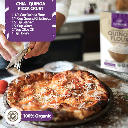 32oz LiveKuna Organic Quinoa Flour - Gluten Free All Purpose Flour & Wheat Flour Alternative For Baking & Cooking