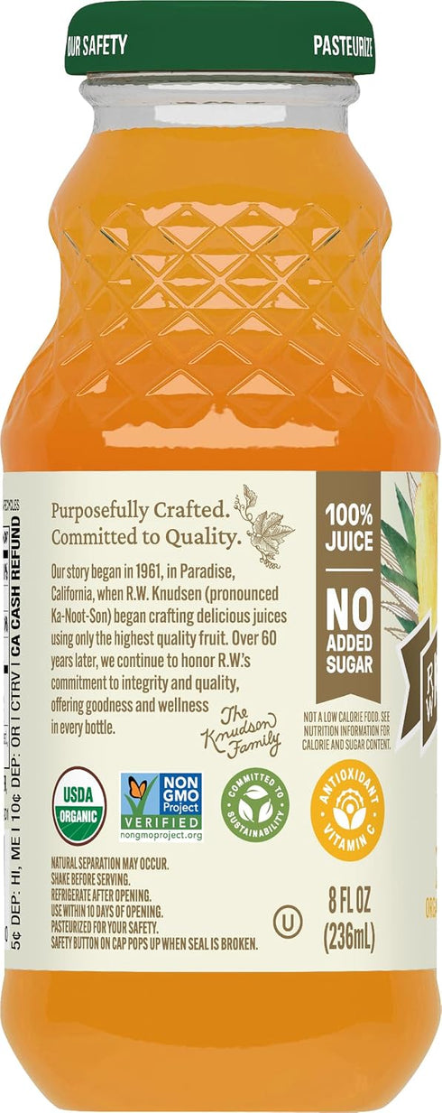 8 oz (12 Pack) R.W. Knudsen Organic Just Pineapple Juice, fl