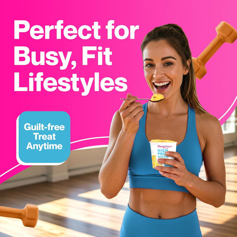 25g 16g 2.54oz 12-Pack Bootylicious | Protein Muffin | Birthday Cake | Low Carb, Fiber, Low Glycimic Index, Low Sugar