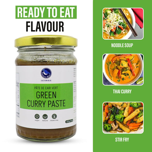 Eastern Blue 8oz 227g Thai Curry Paste - Thai Green Curry Paste & Thai Yellow Curry Paste Each | Ready to Eat Authentic