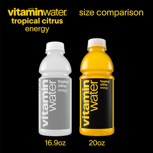 20 oz 12 Pack vitaminwater Energy Tropical Citrus Nutrient Enhanced Flavored Water Beverage, fl Bottles