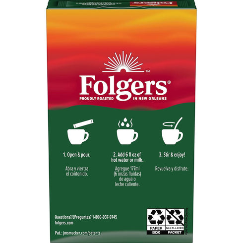 Packets, 6 Count Folgers Classic Decaf Instant Coffee Crystals