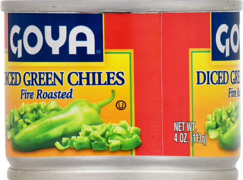 4 Oz Goya Diced Green Chiles Fire Roasted