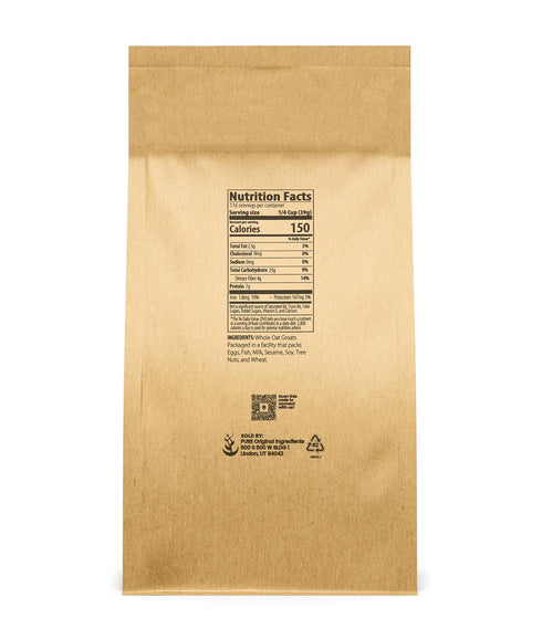 (10 PURE ORIGINAL INGREDIENTS Oat Groats Pound), Whole, Uncut & Hulless, High in Protein, Oat Kernels