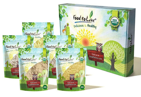 Food to Live Organic Flours in a Gift Box - Barley, Buckwheat,