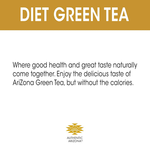 22 Oz (Pack 24) AriZona Diet Green Tea with Ginseng and Honey - Big Can, Fl