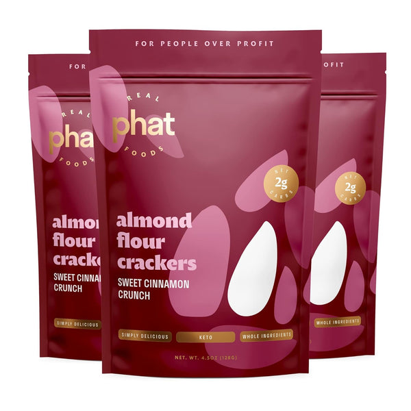 Cinnamon Almond Flour Crackers by Real Phat Foods - Low Carb, Gluten-Free