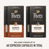 Pack, 100% 10-11, 40 Count (4 10 Peet's Coffee, Dark Roast Espresso Capsules Variety Compatible with Nespresso Original