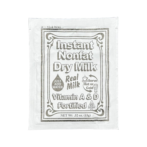 Packets 15g 20 Pack Non-Fat Dry Milk Instant Mix Each, Vitamin A & D Fortified, Shelf-Stable Powdered Milk
