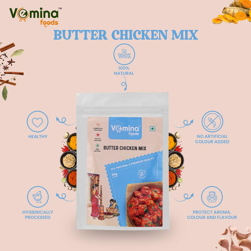 50g, VEMINA Butter Chicken Mix Authentic Indian Curry Spice Blend, Rich & Creamy Flavor, Easy Marinade & Gravy Mix
