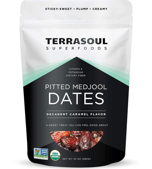 Terrasoul Superfoods Organic Pitted Medjool Dates, 1.5 Lbs - Pits Removed |