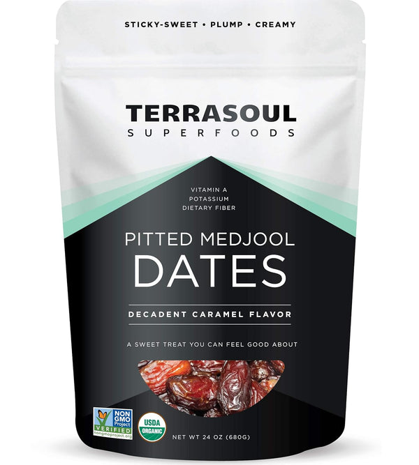 Terrasoul Superfoods Organic Pitted Medjool Dates, 1.5 Lbs - Pits Removed |