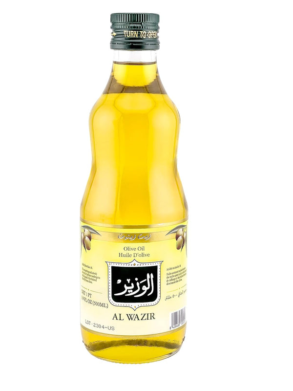 Al Wazir Olive Oil 16.9 FL OZ (500ml) Low Acidity Balanced Flavor for Cooking