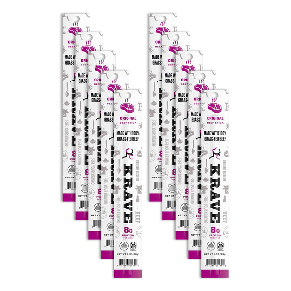 Krave, Beef Sticks (1 Ounce Sticks, Pack of 10) - 100% Grass