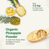 8oz, Quay Naturals Organic Pineapple Powder, USDA Organic, Freeze-Dried Pineapple Fruit Powder, No Additives