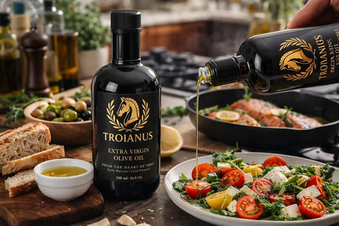 TROIANUS 500 ml Extra Virgin Olive Oil with Polyphenol Rich from Troy, Single Origin, Cold Pressed