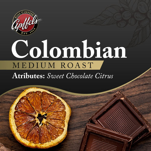 100% (18 pack 2.5 oz Apffels Colombian Special Ground, Medium Roast, Arabica Coffee Each)