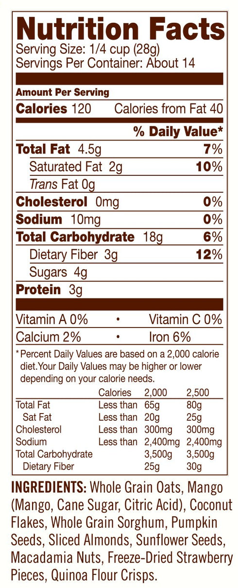 14oz (Pack 1) Bob's Red Mill Gluten Free Tropical Muesli, of - Gluten Free, Non GMO, Whole Grain, Kosher