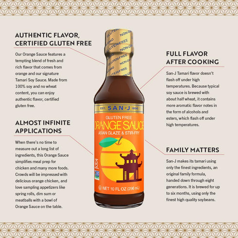 San J Sauce Orange, Gluten Free, 10 Fl Oz