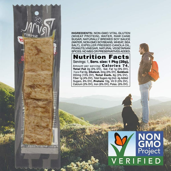 Primal Spirit, Vegan Meat Alternative Jerky, Thai Peanut Flavor, 1 oz