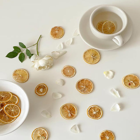 3.53oz(100g) TXDYNLLK Dried Lemon Slices - Perfect for Fruit Tea, Cocktails, and Baking - Sweet Wheels for Garnish, No